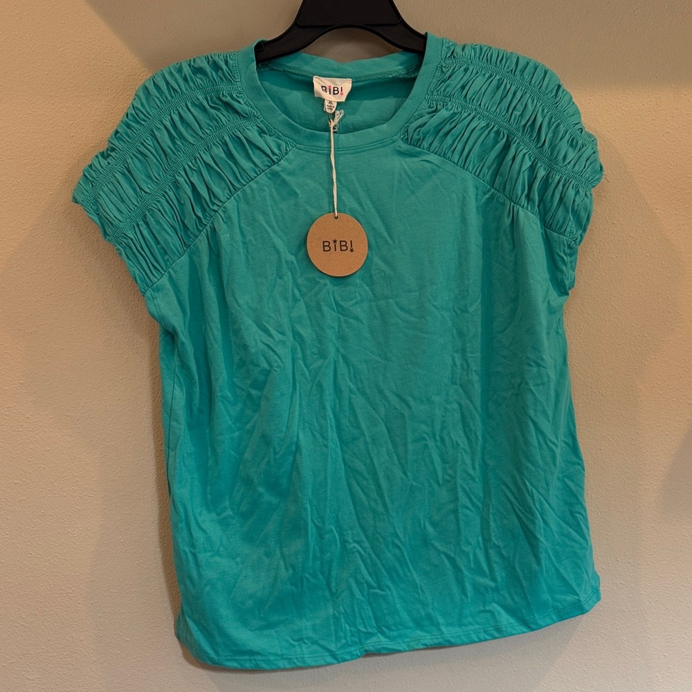 BiBi NWT Women’s XL Turquoise Short Sleeve Top
